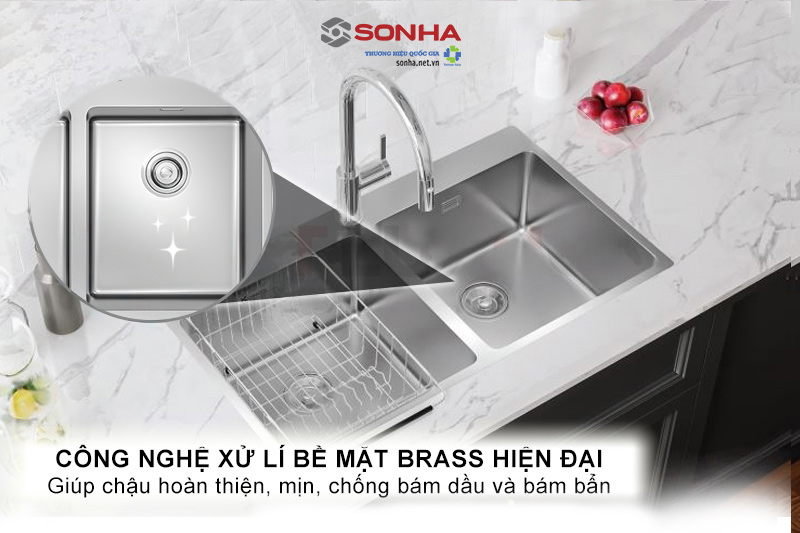 Bề mặt chống bám dầu, hạn chế xước mờ nhờ công nghệ Brass