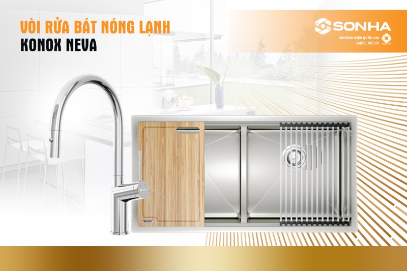 Vòi rửa bát nóng lạnh Konox Neva