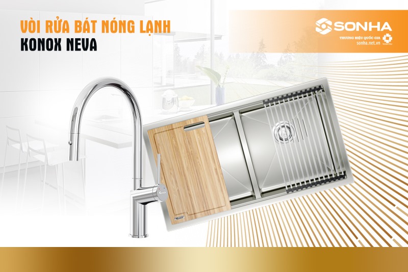 Vòi rửa bát nóng lạnh Konox Neva