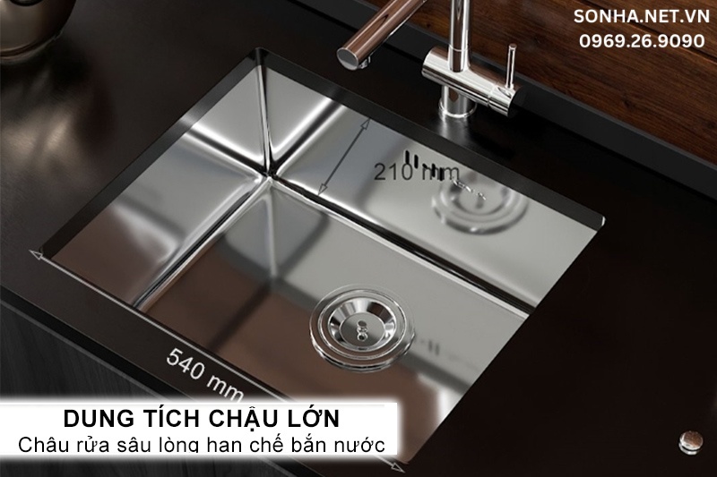 Chậu rửa b&aacute;t 1 hố k&iacute;ch thước lớn sử dụng thoải m&aacute;i