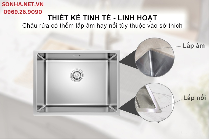 Kh&ocirc;ng gian sang trọng tinh tế với thiết kế lắp &acirc;m v&agrave; lắp nổi linh hoạt