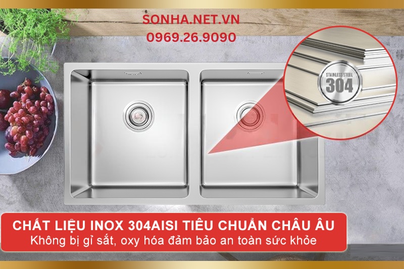An toàn sức khỏe với chất liệu inox 304 AISI tiêu chuẩn châu Âu