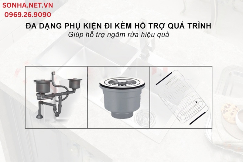 Chậu rửa bát 2 hố KONOX Undermount CUBE 8744DU