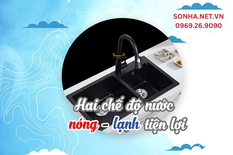 Vòi K01 2 chế độ nước nóng lạnh tiện sử dụng theo mong muốn