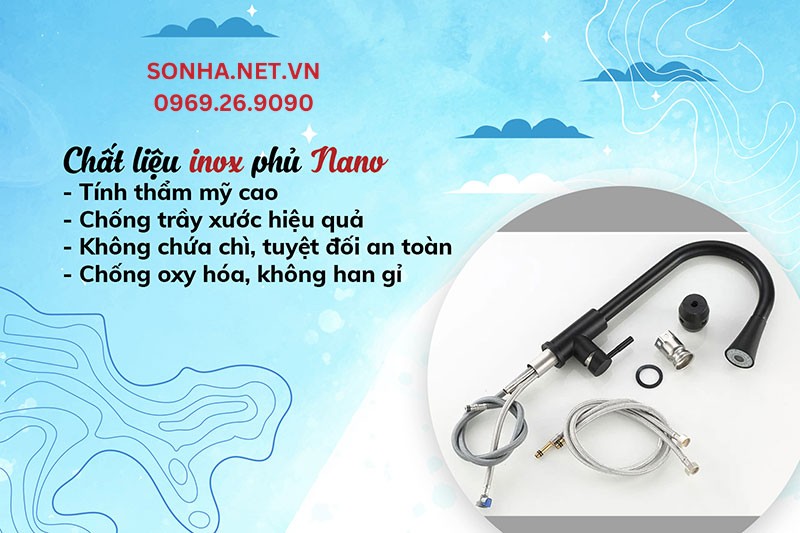 4 ưu điểm vòi Kagol K01 làm từ inox phủ nano