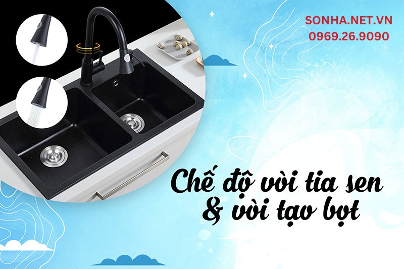 Vòi Kagol K01 2 chế độ tia sen, tạo bọt linh hoạt sử dụng