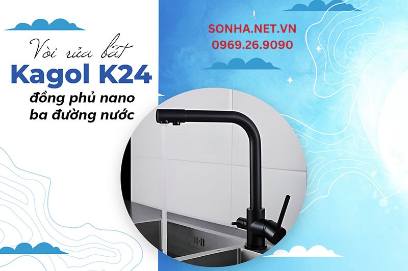 Vòi Kagol K24 thiết kế vuông vắn, 3 đường nước tiện lợi