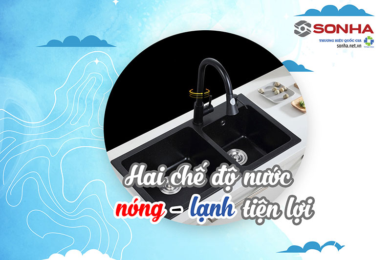 Vòi nước rửa chén Kagol K01 2 chế độ nước nóng lạnh