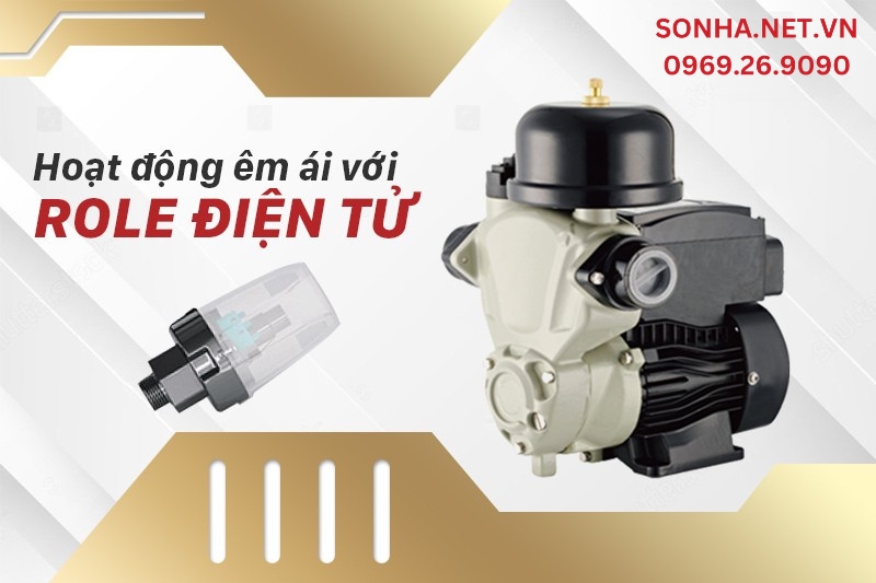 Hoạt động êm ái với Role điện tử với máy bơm tăng áp Shirai JLm 130A