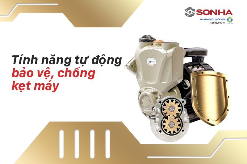 Máy bơm Shirai JLm 600 sở hữu tính năng tự động bảo vệ, chống kẹt máy