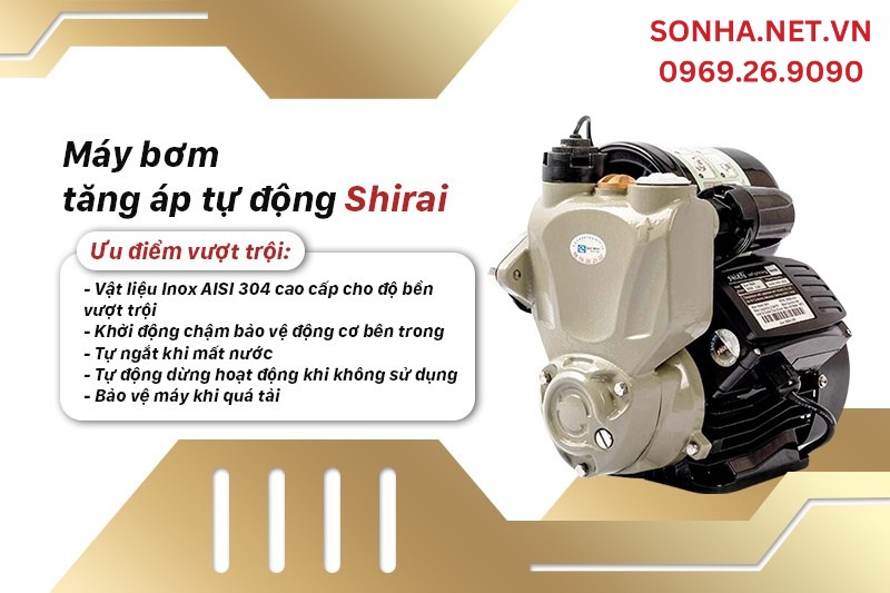 Ưu điểm nổi bật của m&aacute;y bơm tăng &aacute;p biến tần Shirai IJLm &ndash; 800AP
