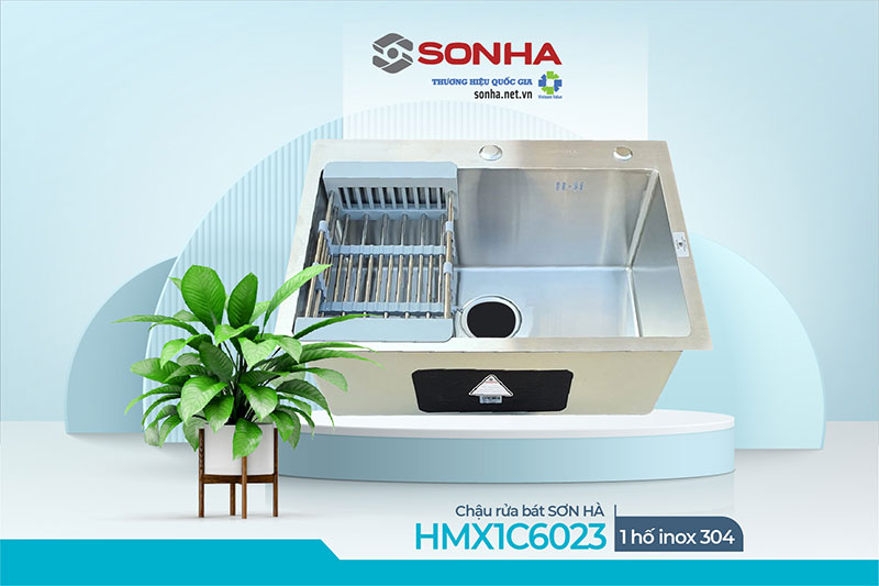 Chậu rửa bát 1 hố Sơn Hà HMX1C6023