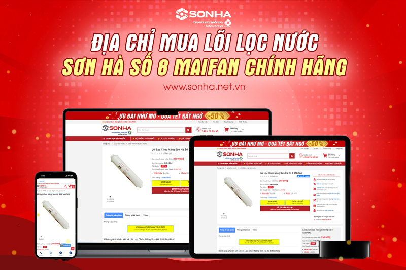 Địa chỉ phân phối lõi lọc nước Sơn Hà số 8 Maifan