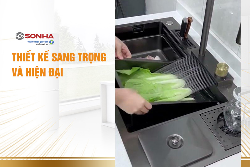 Chậu rửa bát KND8845XD có thiết kế tinh tế, sang trọng