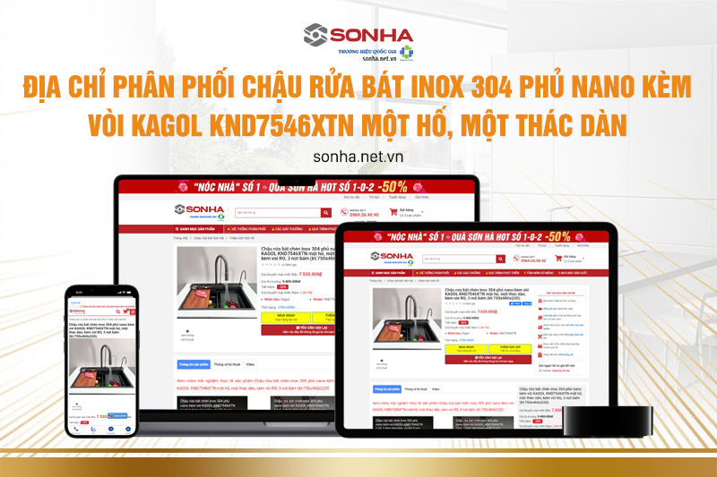 Địa chỉ phân phối chậu rửa bát chén Kagol KND7546XTN chính hãng