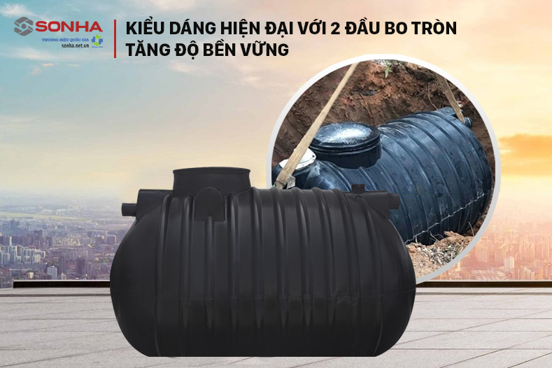 bồn tự hoại ngang Sơn Hà 1000l kiểu dáng hiện đại tăng độ bền vững hiệu quả