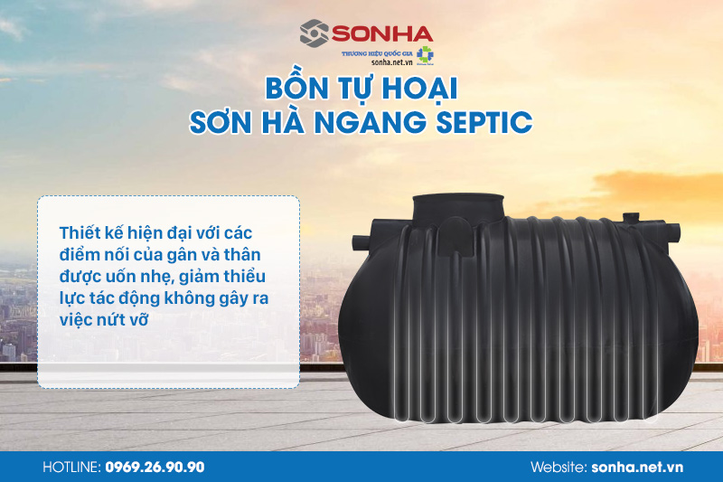 Thiết kế vân nổi và thân uốn nhẹ của bồn tự hoại Septic Sơn Hà mang lại hiệu quả tối ưu