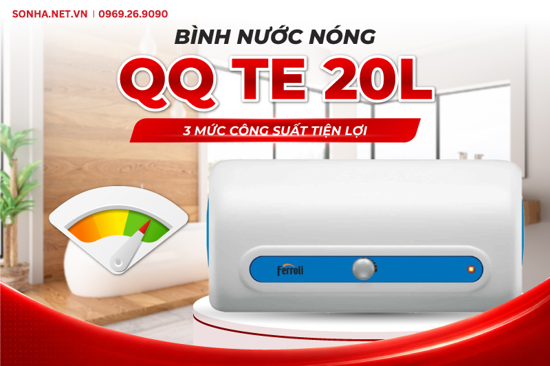 Bình nước nóng QQ TE 20L với 3 mức công suất tiện lợi