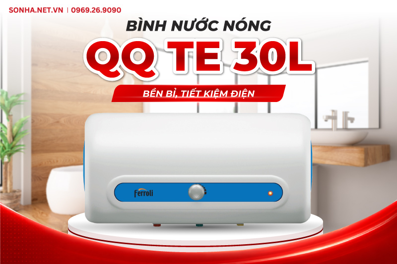 B&igrave;nh nước n&oacute;ng QQ TE 30L bền bỉ, tiết kiệm điện