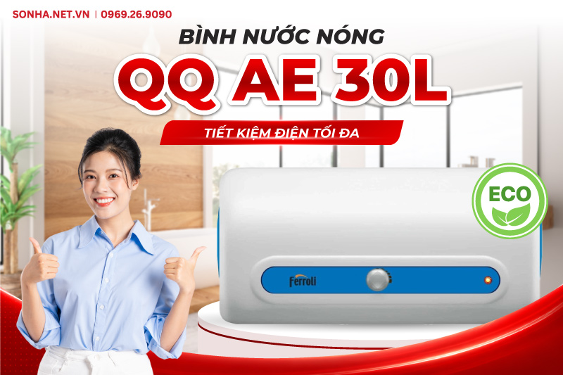 B&igrave;nh nước n&oacute;ng QQ AE 30L tiết kiệm điện tối đa