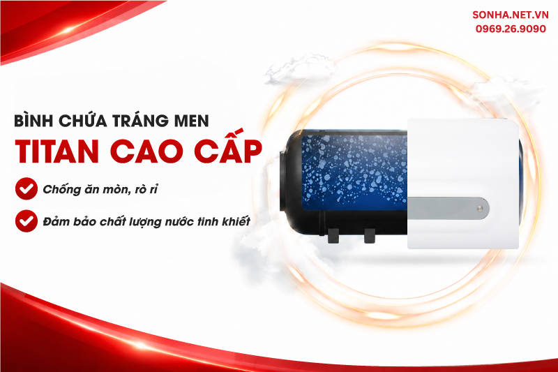 B&igrave;nh chứa tr&aacute;ng men si&ecirc;u bền, chống đ&oacute;ng cặn hiệu quả