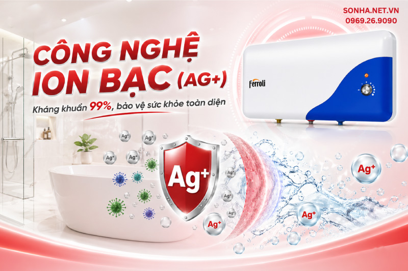 Bình nóng lạnh Ferroli UNO ME với công nghệ kháng khuẩn hiện đại