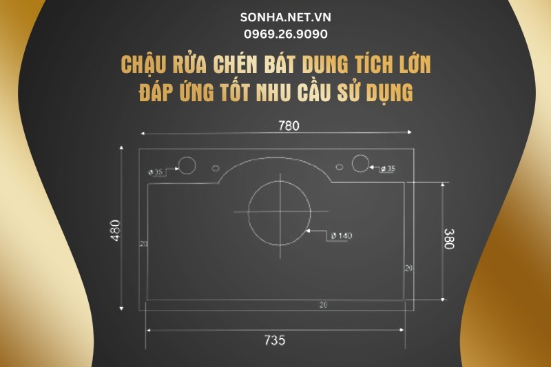 Chậu rửa chén bát dung tích lớn - đáp ứng tốt nhu cầu sử dụng