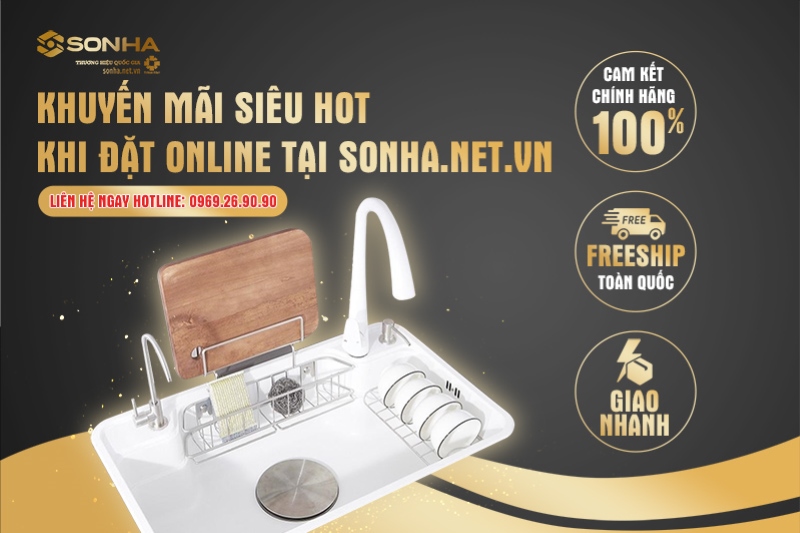 Sonha.net.vn chậu rửa bát chén inox 304 phủ nano trắng KAGOL K7848