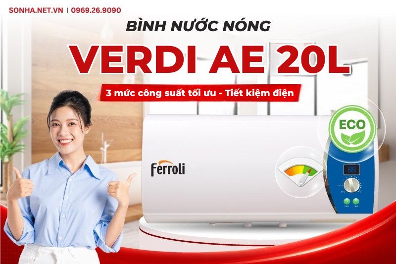 B&igrave;nh nước n&oacute;ng VERDI AE với 3 chế độ c&ocirc;ng suất linh hoạt