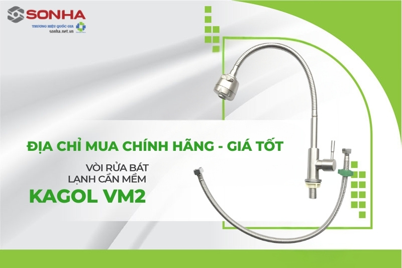 Địa chỉ mua vòi rửa bát Kagol VM2 cần mềm 1 đường nước