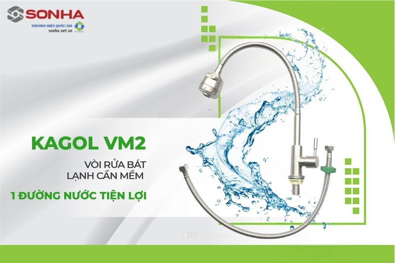 Vòi rửa bát 1 đường nước lạnh Kagol VM2 dễ dàng lắp đặt