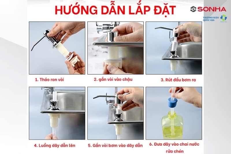 Hướng dẫn lắp đặt vòi dẫn nước rửa chén GD41