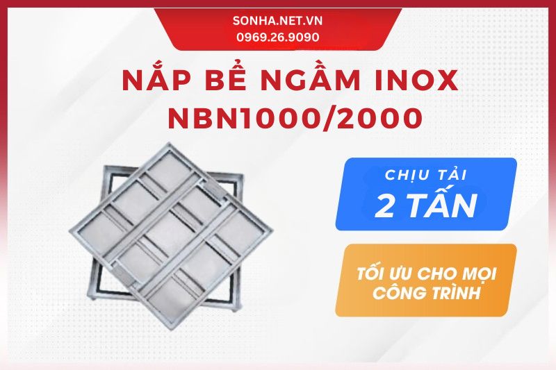 Nắp bể ngầm inox 1000x1000 - Khả năng chịu tải 2 tấn