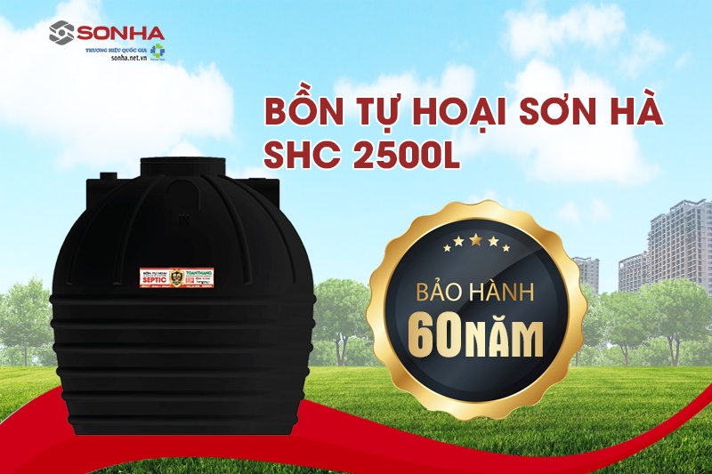 Bồn tự hoại Sơn Hà SHC có thời gian bảo hành 60 năm