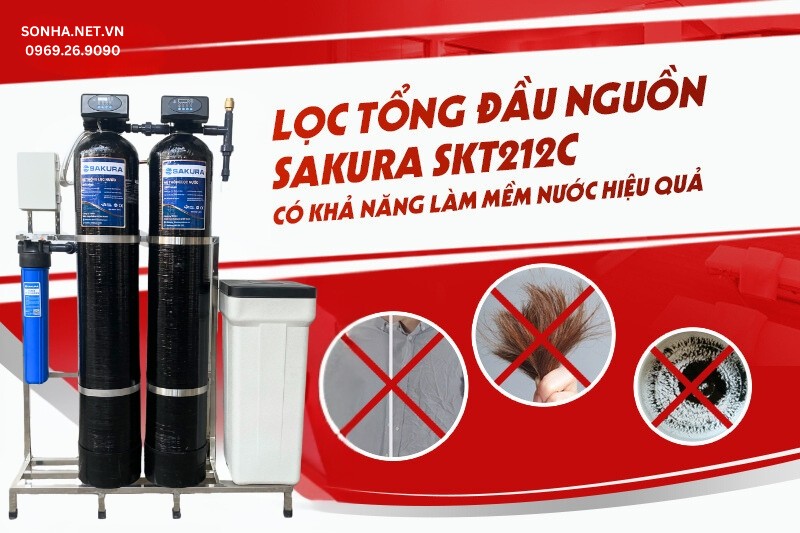 Sakura SKT212C có khả năng làm mềm nước hiệu quả