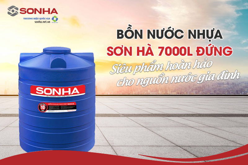 Bồn nước nhựa Sơn Hà 7000L đứng