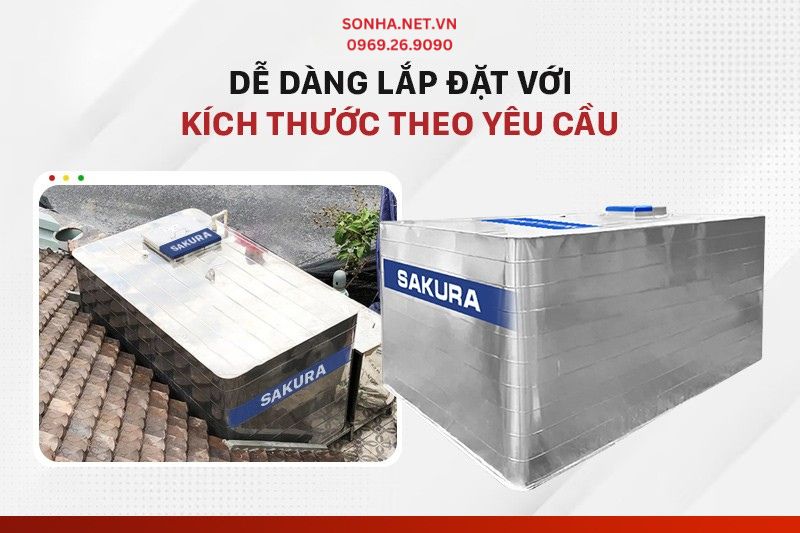 Dễ dàng thi công lắp đặt theo kích thước yêu cầu