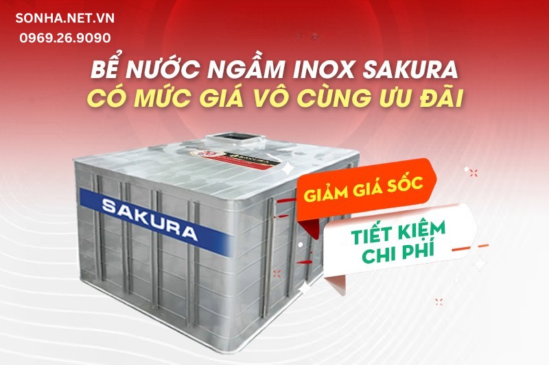 Th&ocirc;ng số kỹ thuật bể ngầm Sakura 10.000L