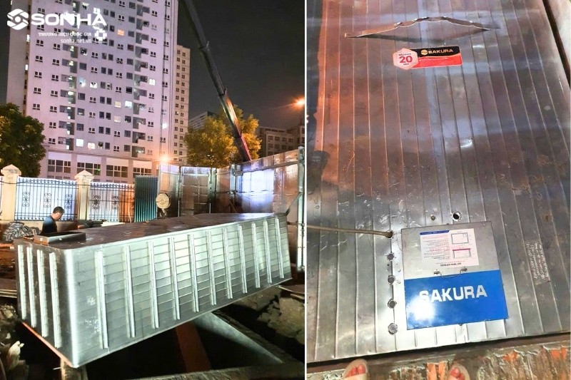Hình ảnh lắp đặt bể nước chôn ngầm inox Sakura