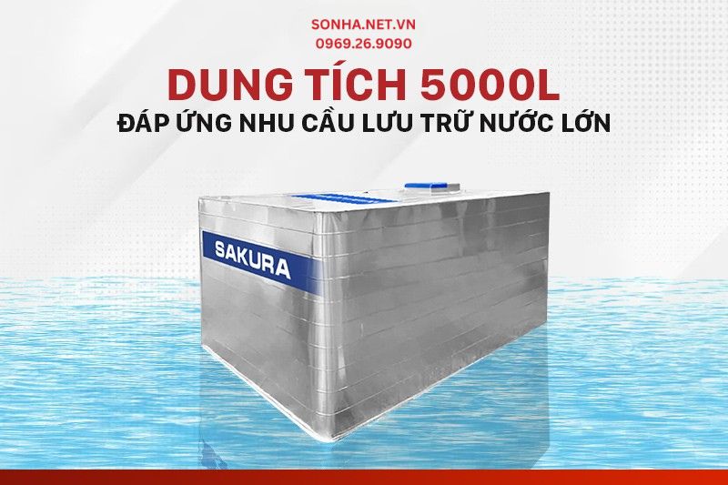 Model SKR.BIV5000L c&oacute; dung t&iacute;ch lưu trữ nước lớn 5000L