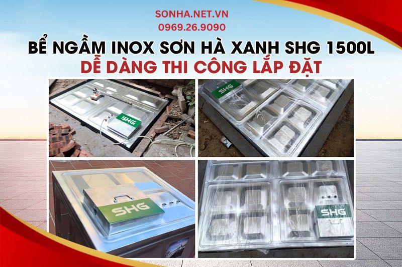 Bể inox ch&ocirc;n ngầm SHG 1500L rất dễ d&agrave;ng thi c&ocirc;ng lắp đặt