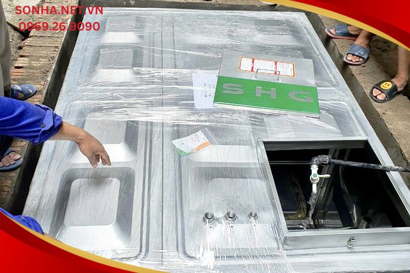 Lắp đặt bể nước inox chôn ngầm Sơn Hà Xanh 3750L