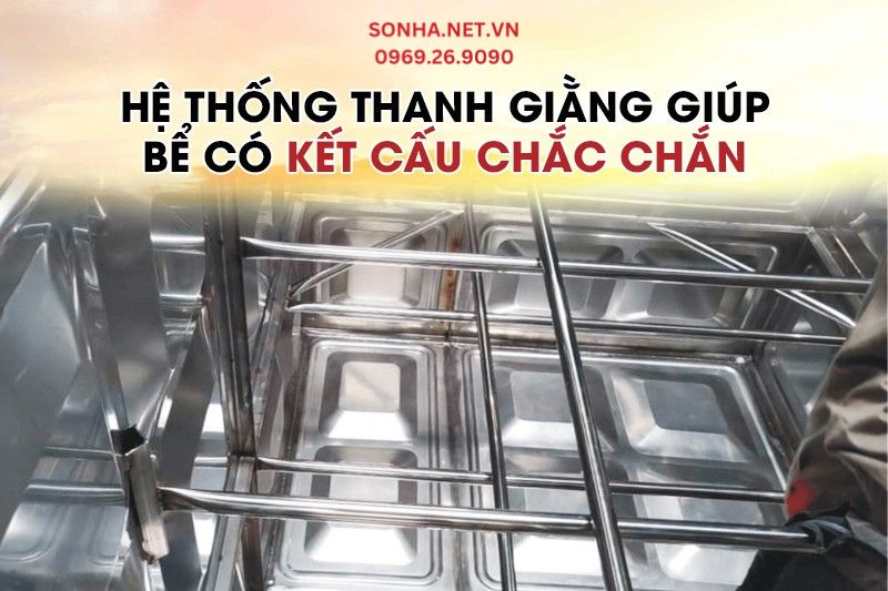 Hệ thống thanh giằng được thiết kế với độ chắc chắn cao