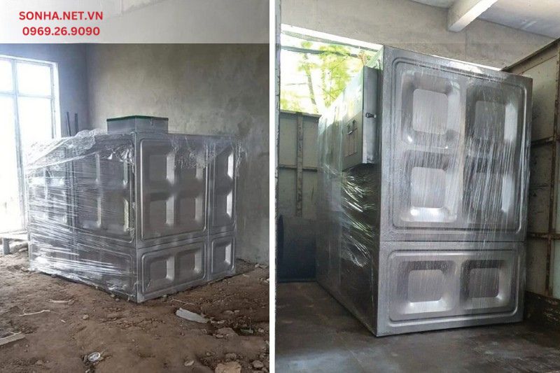 H&igrave;nh ảnh lắp đặt thực tế bể ngầm inox SHG 12000L