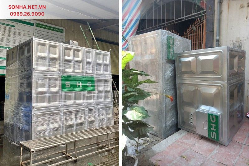 H&igrave;nh ảnh lắp đặt thực tế bể ngầm inox SHG 12000L