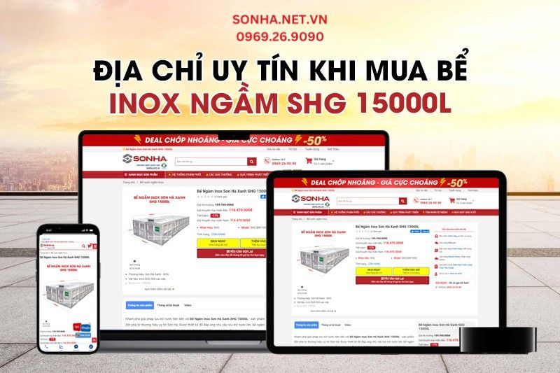 Sơn Hà - Địa chỉ mua bể ngầm inox Sơn Hà SHG 15000L uy tín