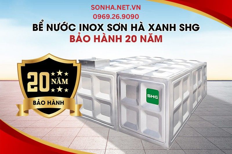 Bể nước inox chôn ngầm SHG 5000L được bảo hành 20 năm