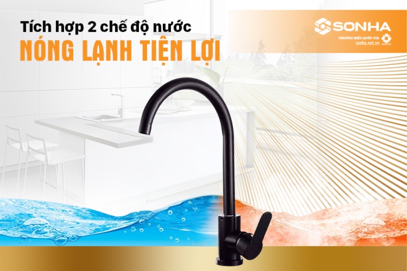 Vòi rửa cần cứng Kagol K19 có 2 đường nước nóng - lạnh