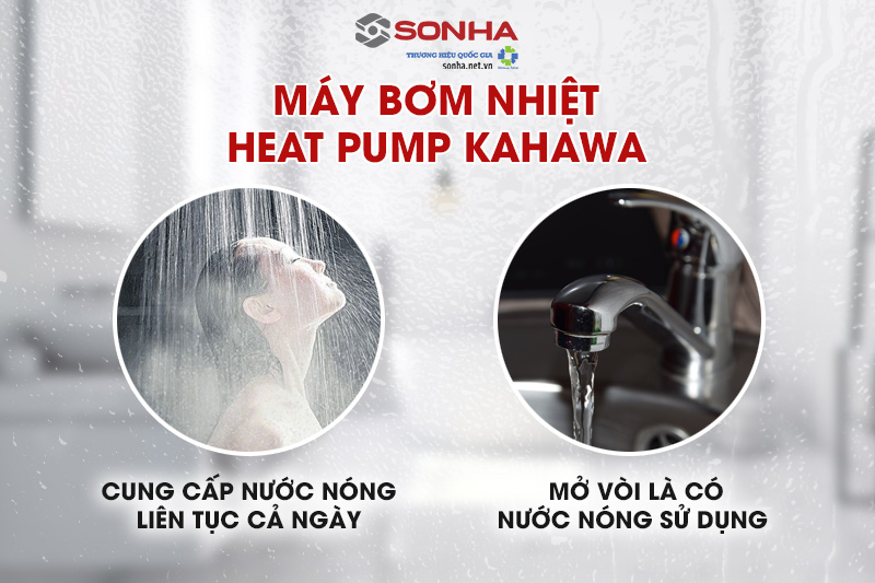 Heat Pump Kahawa KHW-KX50E-250WL cung cấp nước nóng cả ngày