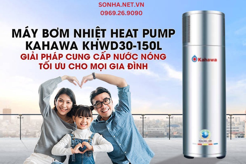 Si&ecirc;u phẩm m&aacute;y bơm nhiệt Heat Pump Kahawa KHWD30-150L